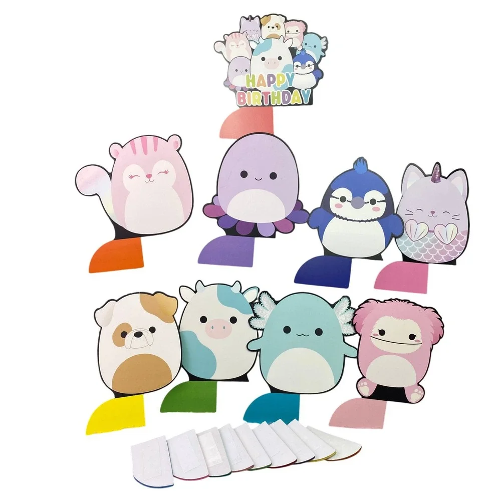 Squishmallow Happy Birthday Cake‎ Topper Set Honeycomb Party Decorations
